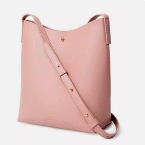 Anthropologie Samara Crossbody Bag Peony Pink Blush Vegan Leather